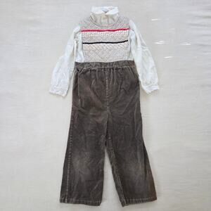 Vintage Floral/Brown Pantsuit + Shirt Bundle 4t